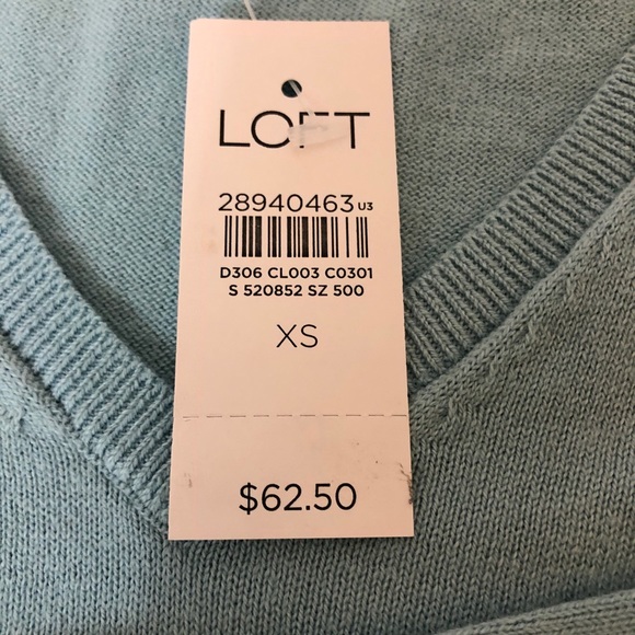 NWT LOFT Floral V-neck Mixed Media Sweater floral touch long sleeve office work - Picture 13 of 15